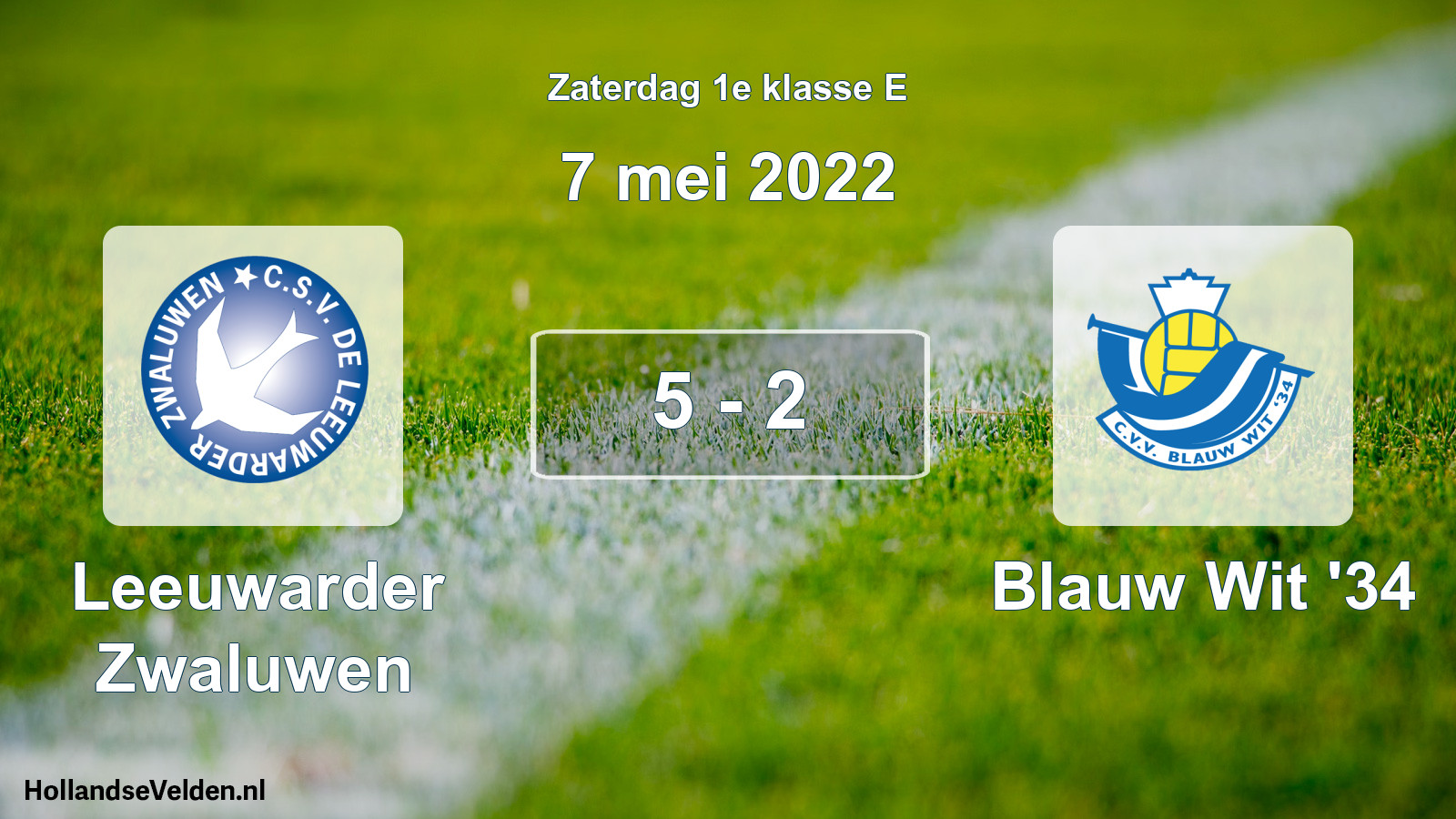 Total number of matches played: Leeuwarder Zwaluwen - Blauw Wit '34 5 - 2 (7 May 2022)