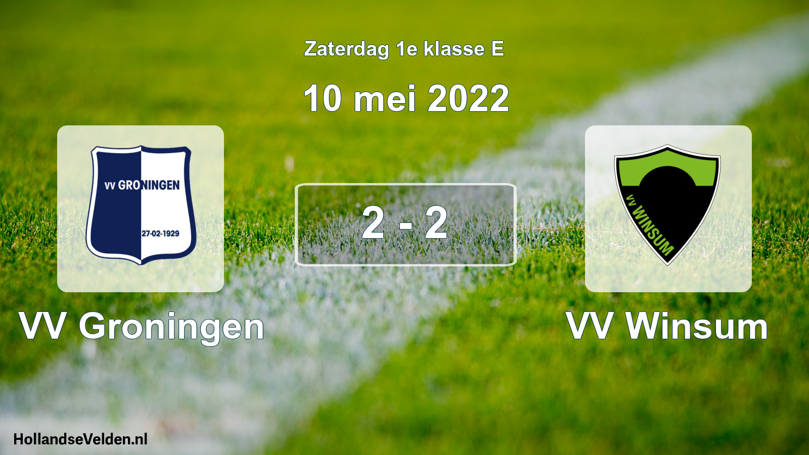 Total number of matches played: VV Groningen - VV Winsum 2 - 2 (10 May 2022)