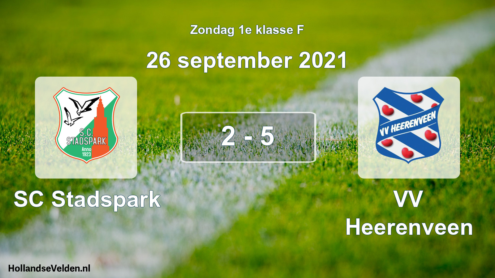 Total number of matches played: SC Stadspark - VV Heerenveen 2 - 5 (26 September 2021)