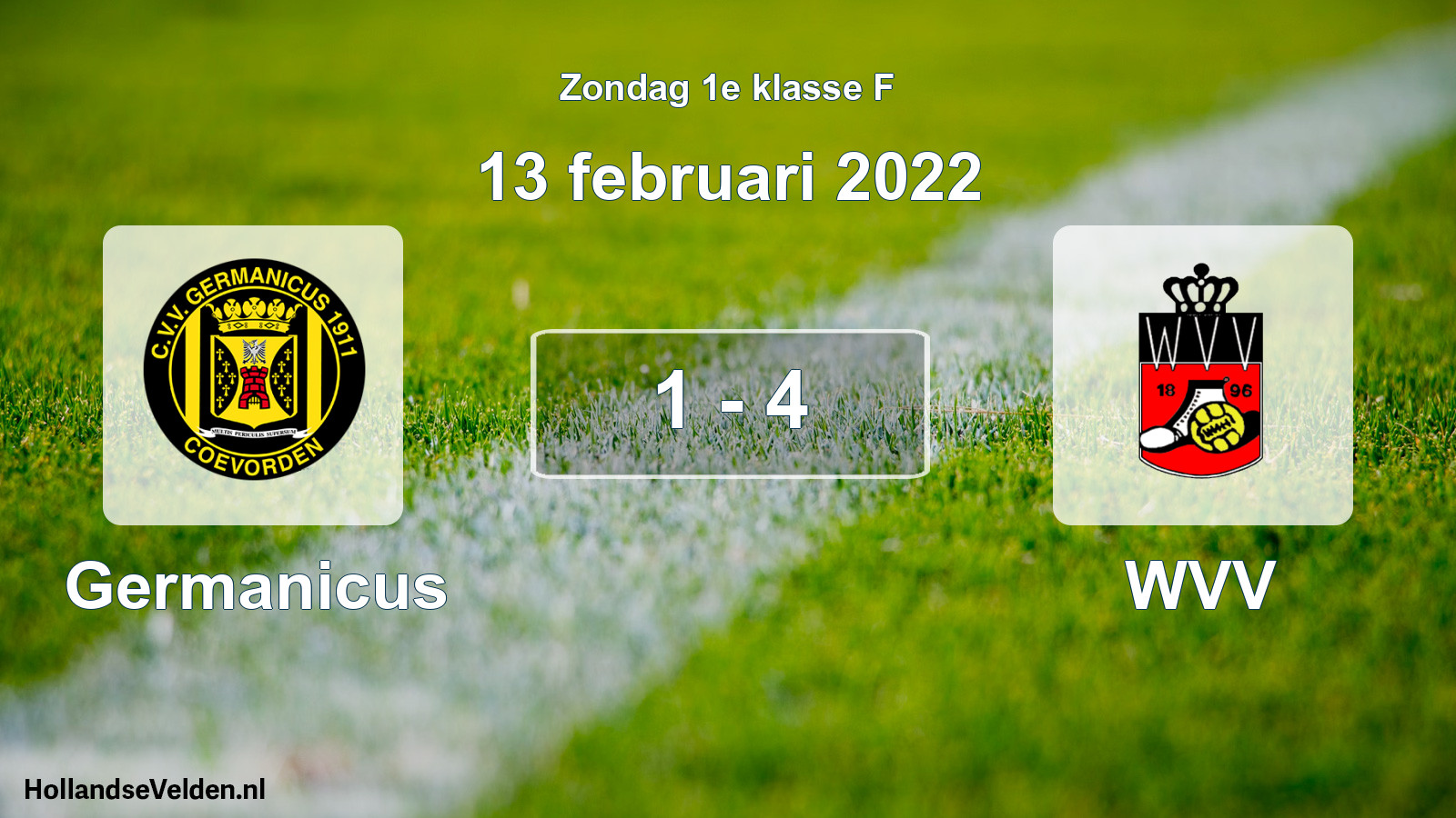 Total number of matches played: Germanicus - WVV 1 - 4 (13 February 2022)