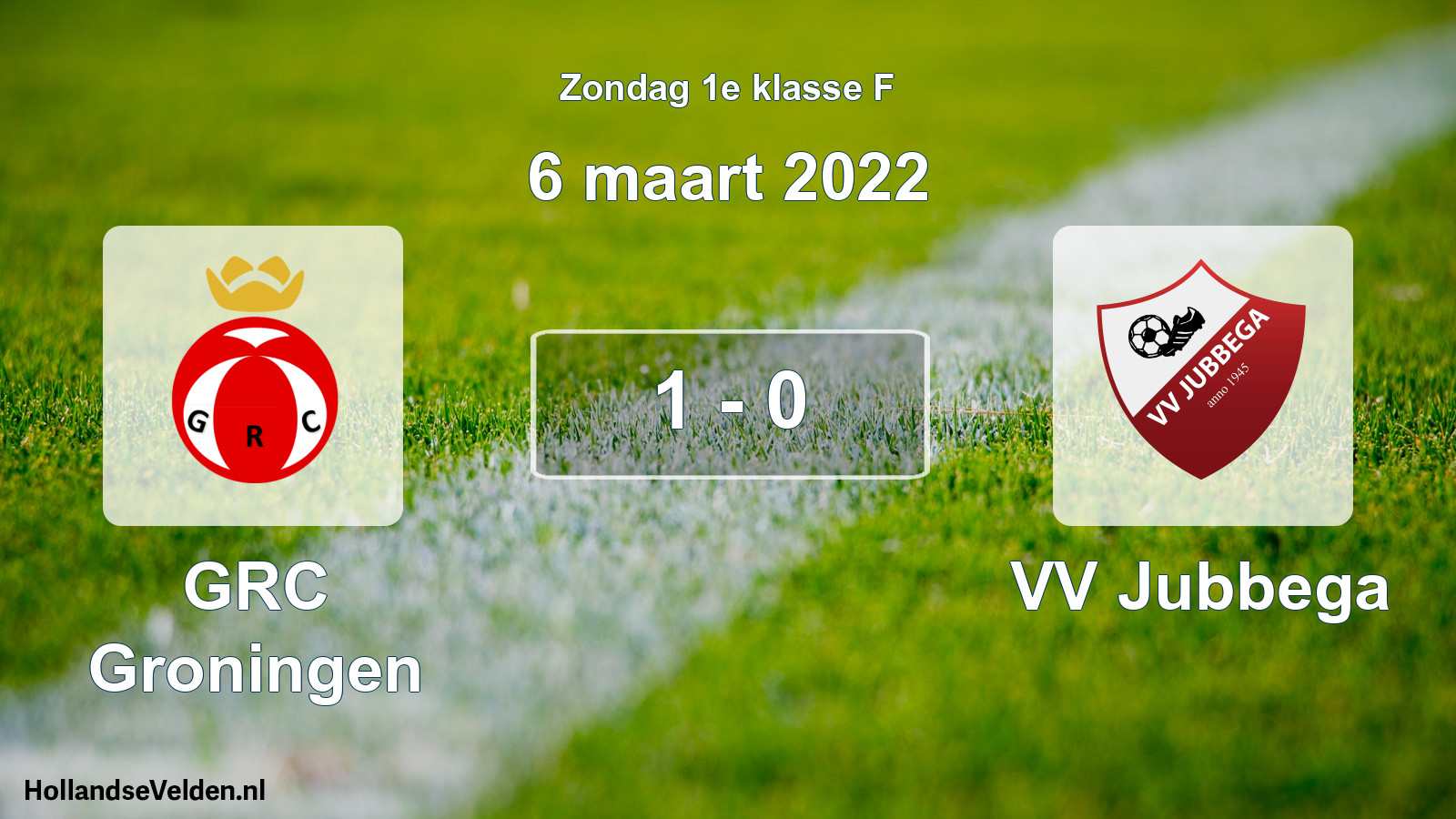 Total number of matches played: GRC Groningen - VV Jubbega 1 - 0 (6 March 2022)