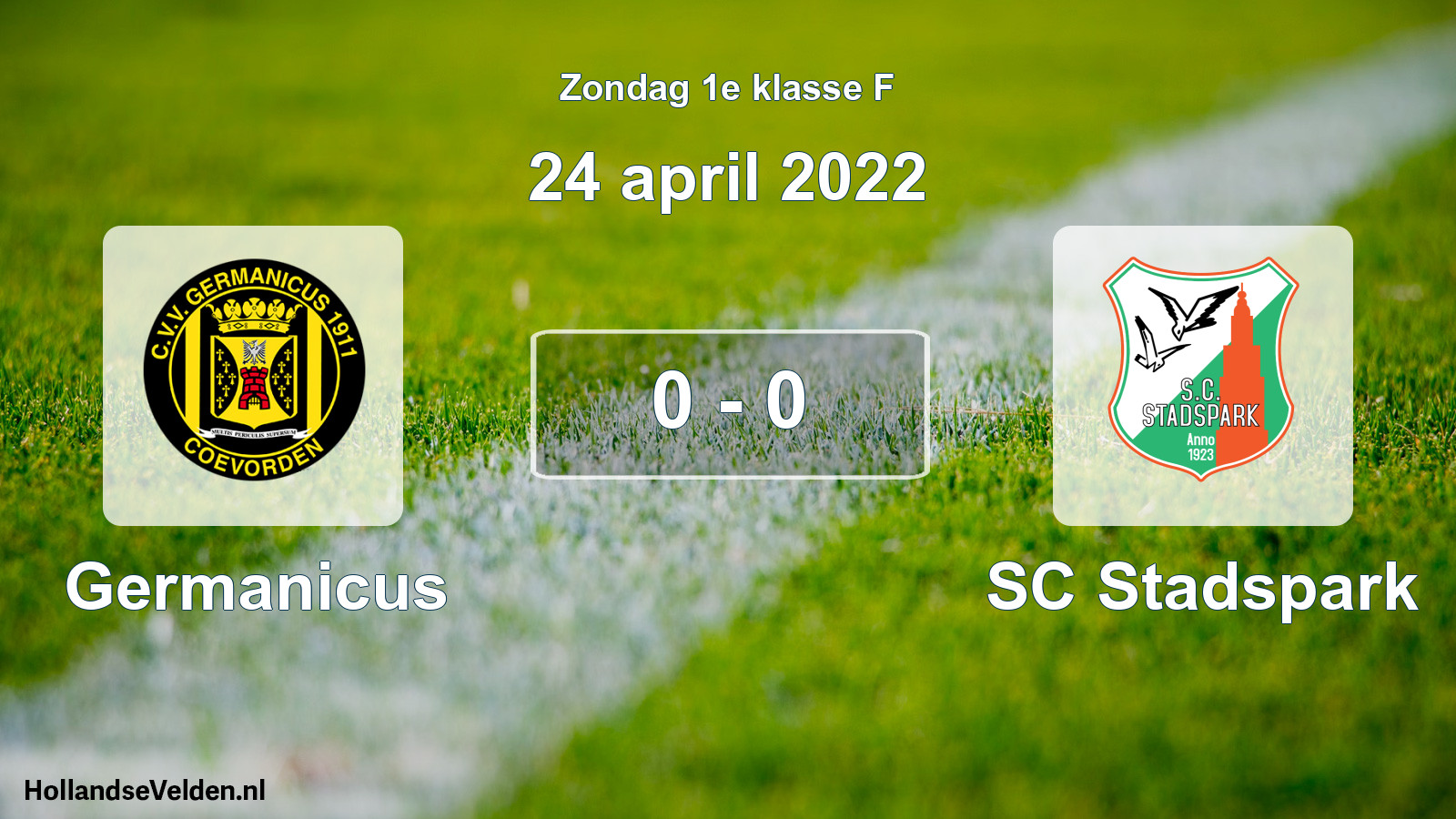 Total number of matches played: Germanicus - SC Stadspark 0 - 0 (24 April 2022)