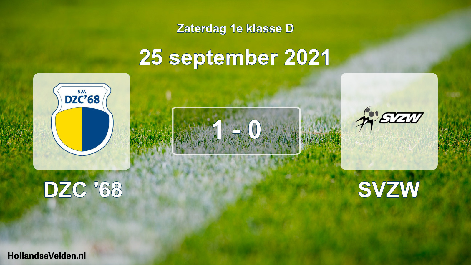 Total number of matches played: DZC '68 - SVZW 1 - 0 (25 September 2021)