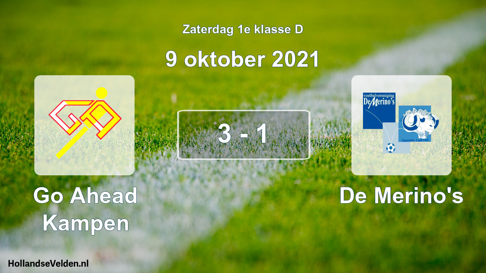 Total number of matches played: Go Ahead Kampen - De Merino's 3 - 1 (9 October 2021)
