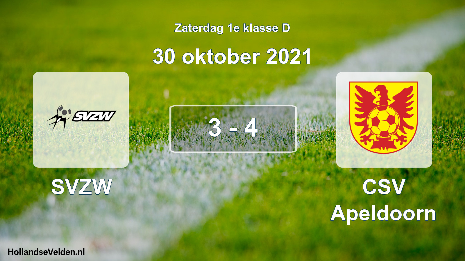 Total number of matches played: SVZW - CSV Apeldoorn 3 - 4 (30 October 2021)