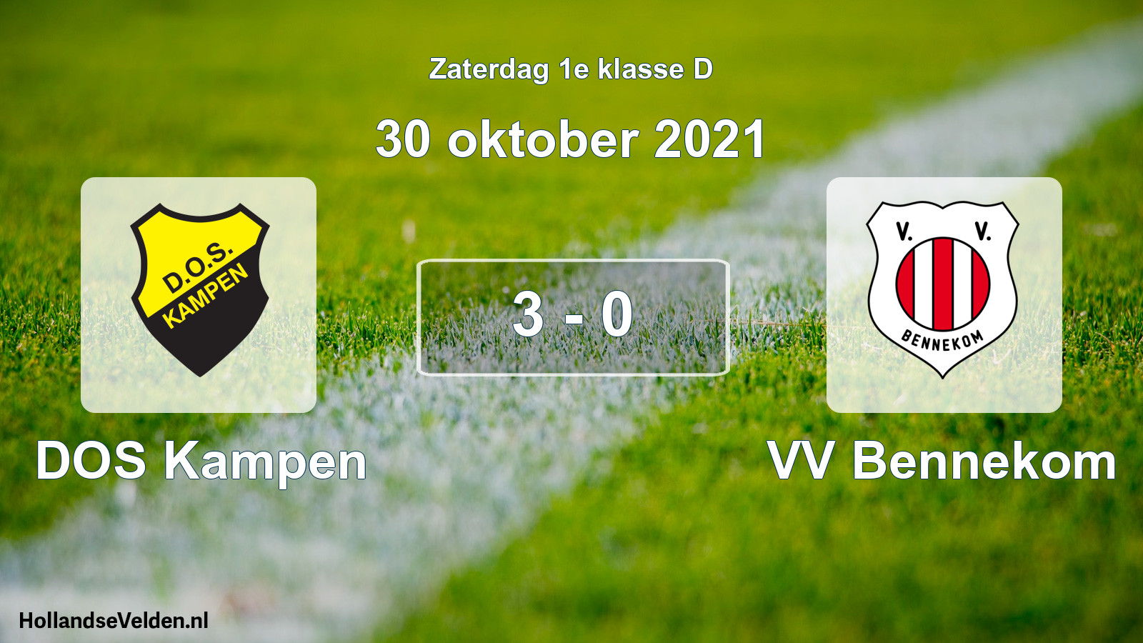 Total number of matches played: DOS Kampen - VV Bennekom 3 - 0 (30 October 2021)