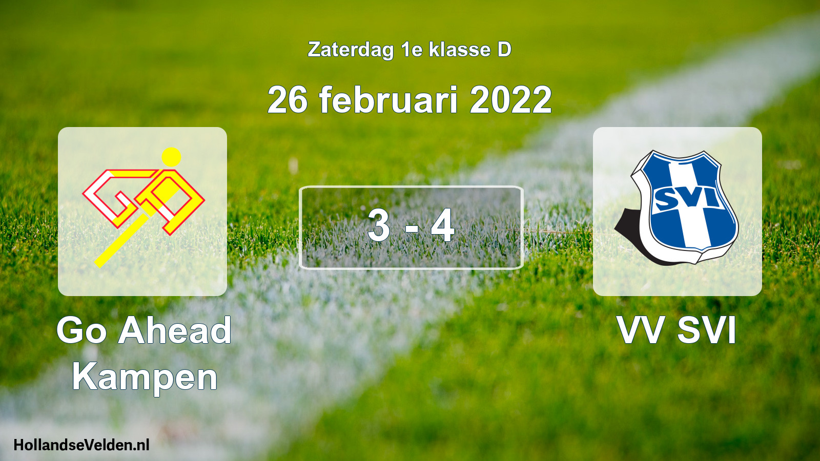 Total number of matches played: Go Ahead Kampen - VV SVI 3 - 4 (26 February 2022)