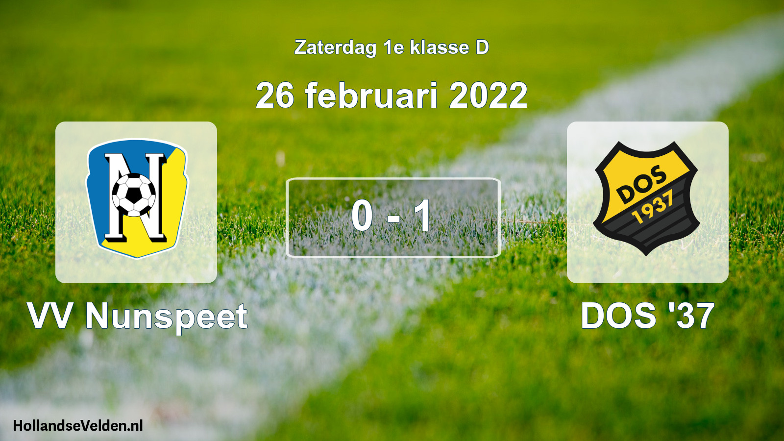 Total number of matches played: VV Nunspeet - DOS '37 0 - 1 (26 February 2022)
