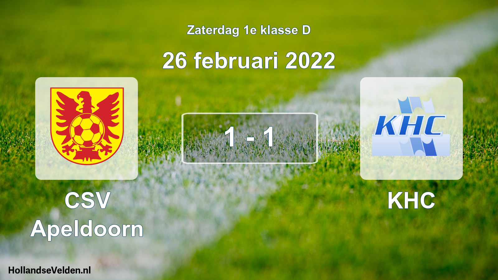 Total number of matches played: CSV Apeldoorn - KHC 1 - 1 (26 February 2022)