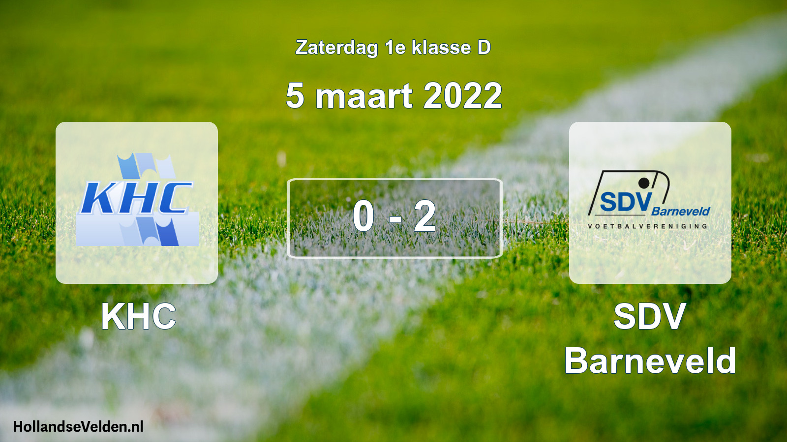 Total number of matches played: KHC - SDV Barneveld 0 - 2 (5 March 2022)