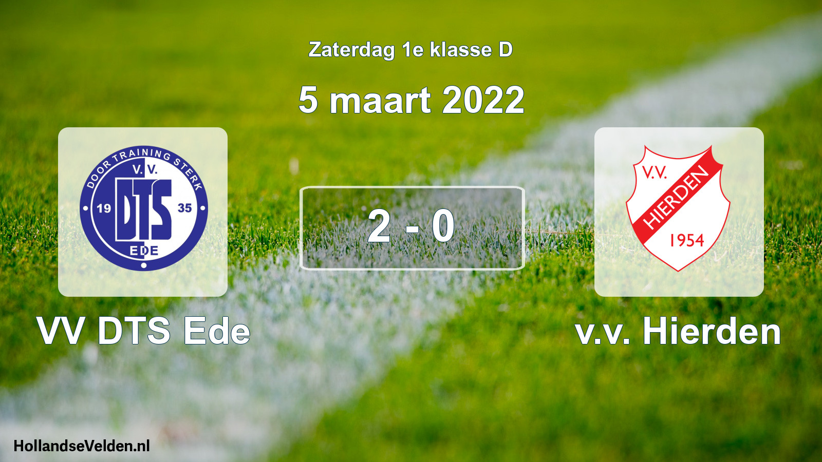 Total number of matches played: VV DTS Ede - v.v. Hierden 2 - 0 (5 March 2022)