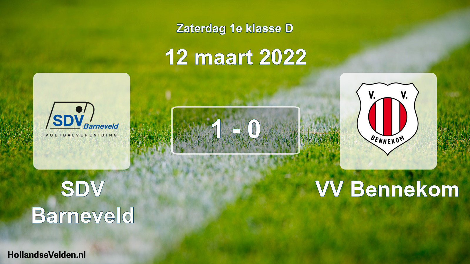 Total number of matches played: SDV Barneveld - VV Bennekom 1 - 0 (12 March 2022)
