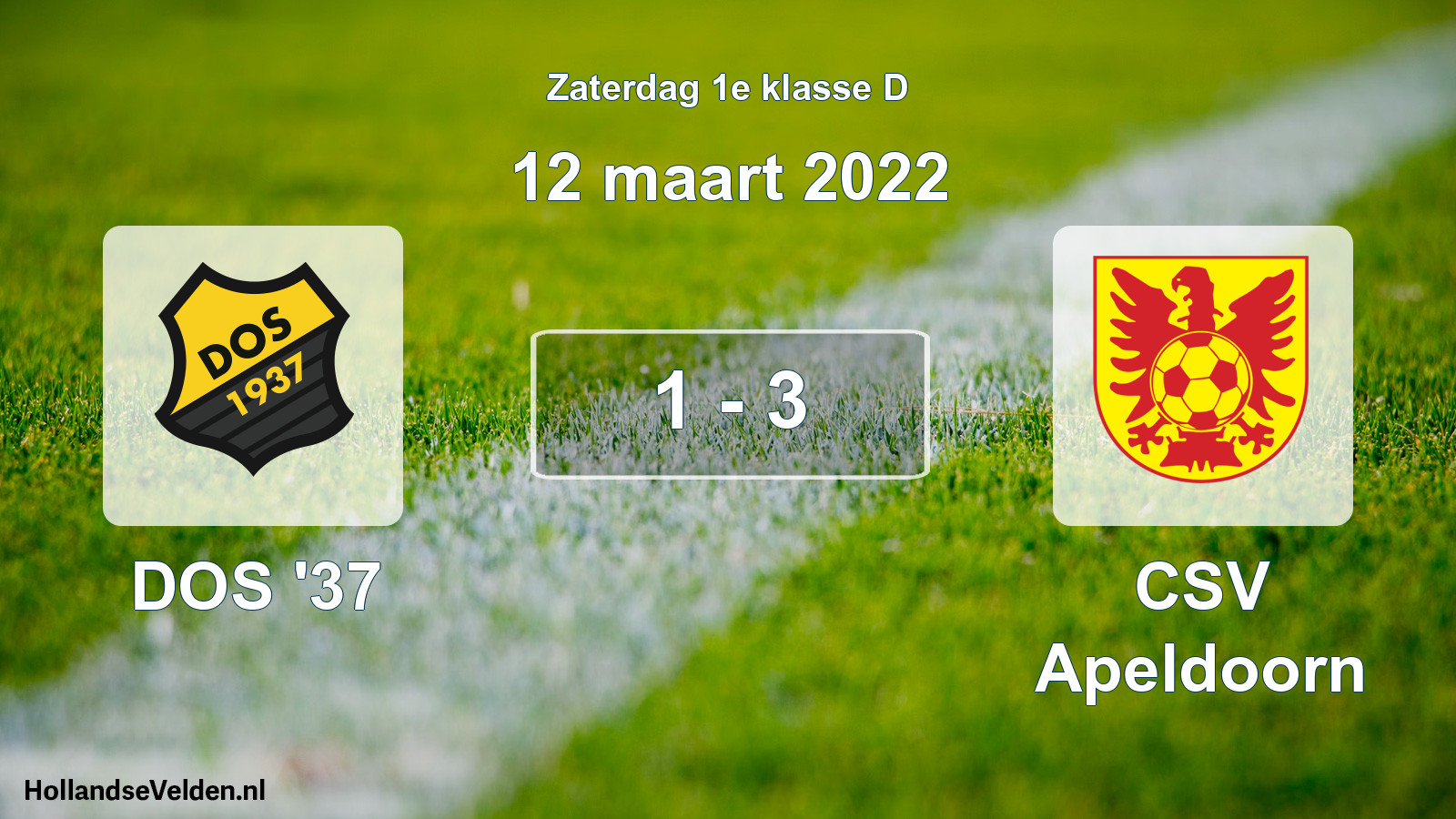 Total number of matches played: DOS '37 - CSV Apeldoorn 1 - 3 (12 March 2022)