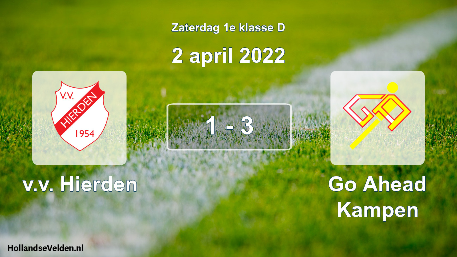 Total number of matches played: v.v. Hierden - Go Ahead Kampen 1 - 3 (2 April 2022)