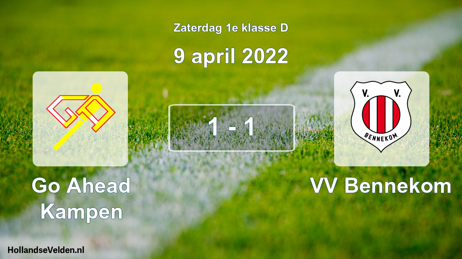 Total number of matches played: Go Ahead Kampen - VV Bennekom 1 - 1 (9 April 2022)