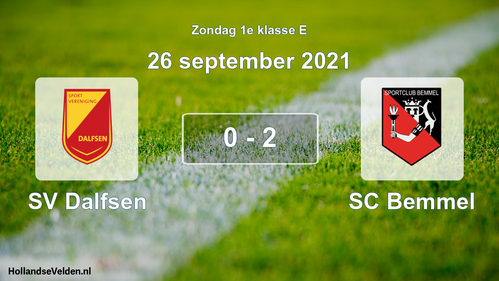 Total number of matches played: SV Dalfsen - SC Bemmel 0 - 2 (26 September 2021)