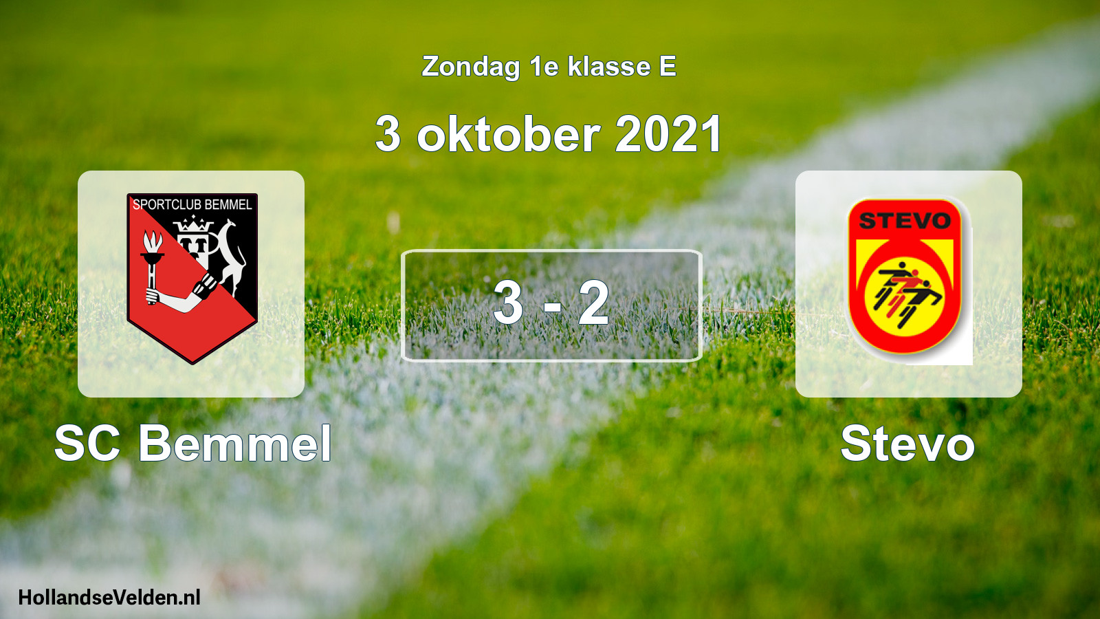 Total number of matches played: SC Bemmel - Stevo 3 - 2 (3 October 2021)