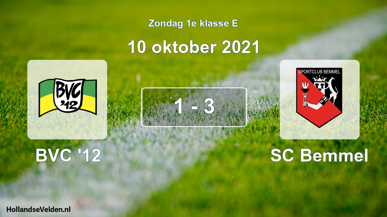 Total number of matches played: BVC '12 - SC Bemmel 1 - 3 (10 October 2021)