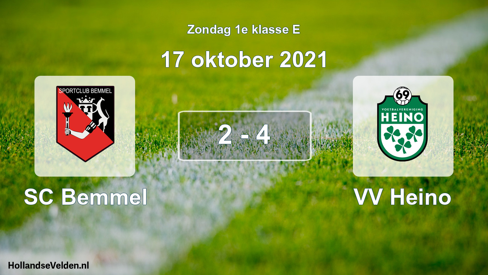 Total number of matches played: SC Bemmel - VV Heino 2 - 4 (17 October 2021)