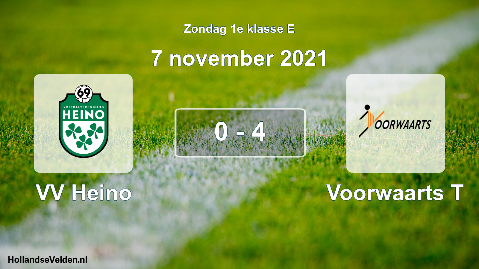 Total number of matches played: VV Heino - Voorwaarts T 0 - 4 (7 November 2021)