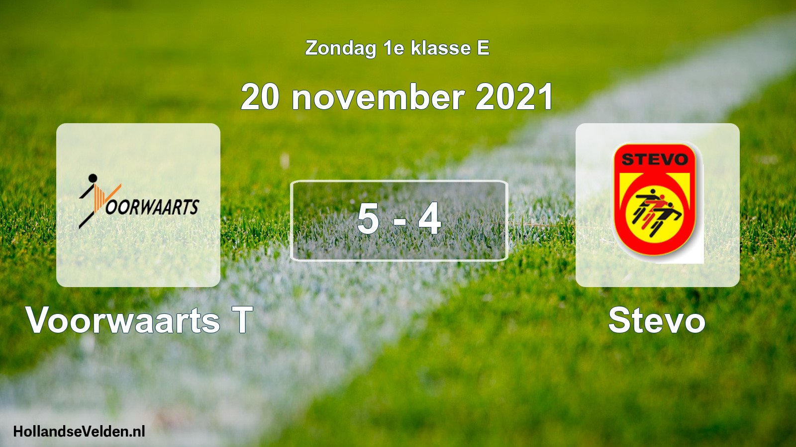 Total number of matches played: Voorwaarts T - Stevo 5 - 4 (20 November 2021)