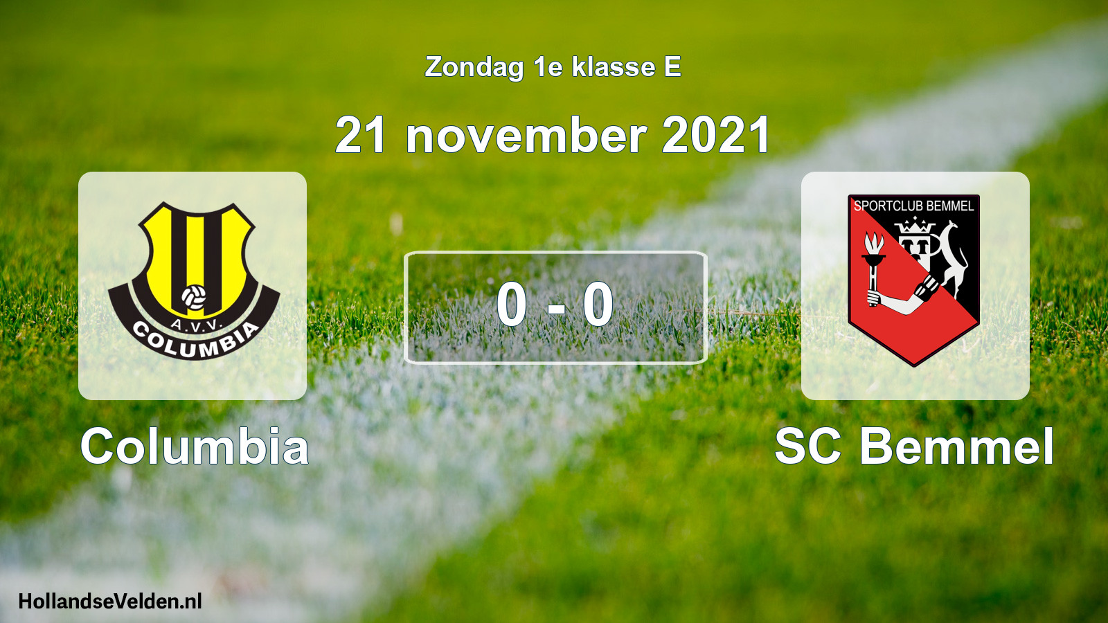 Total number of matches played: Columbia - SC Bemmel 0 - 0 (21 November 2021)