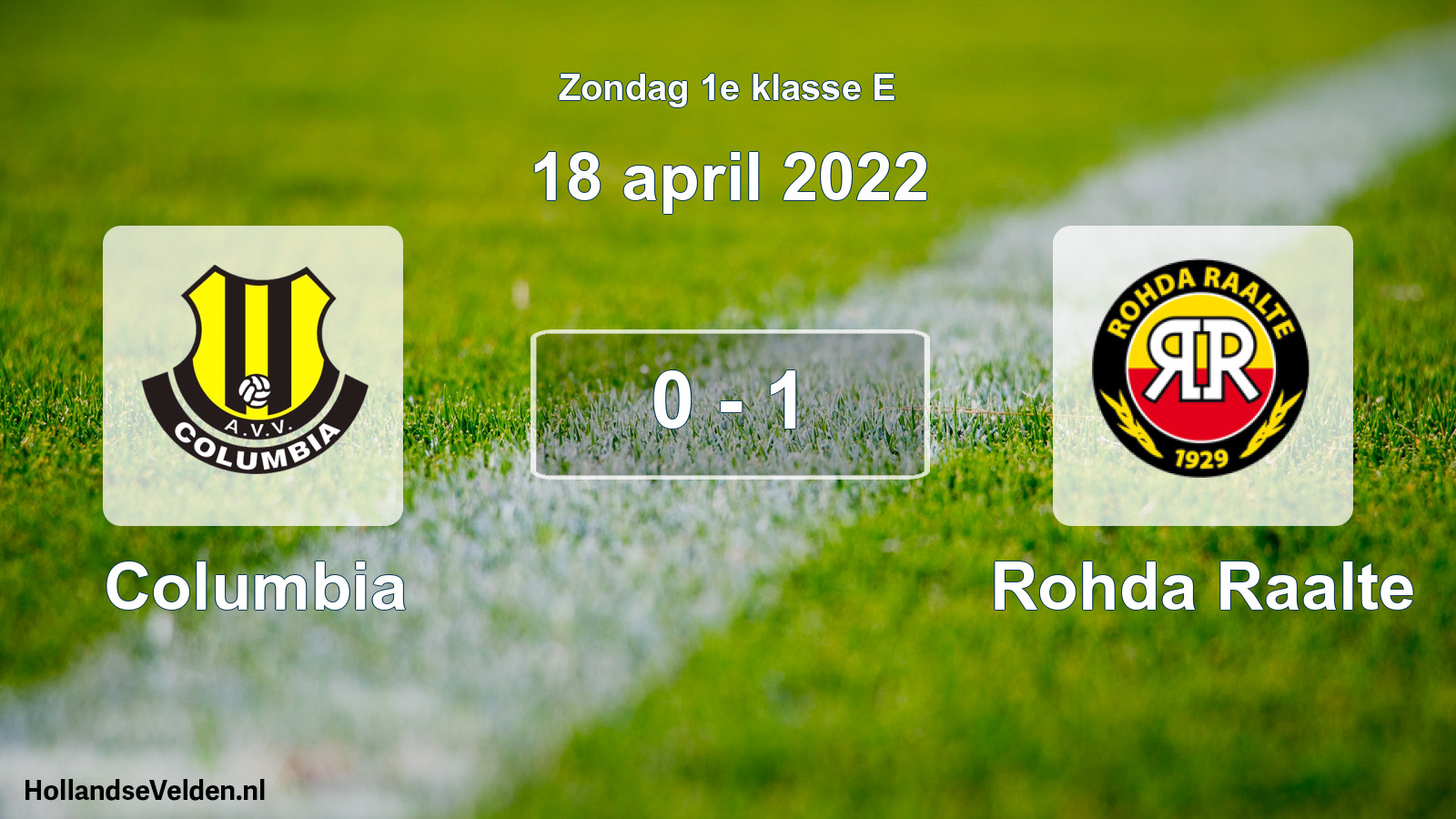 Total number of matches played: Columbia - Rohda Raalte 0 - 1 (18 April 2022)