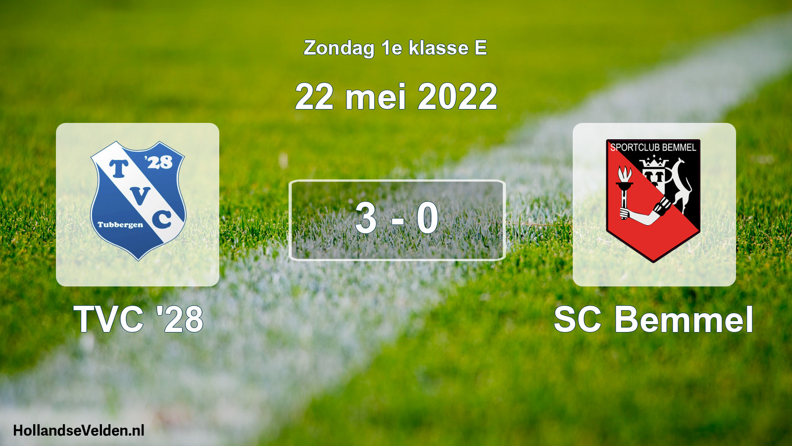 Total number of matches played: TVC '28 - SC Bemmel 3 - 0 (22 May 2022)