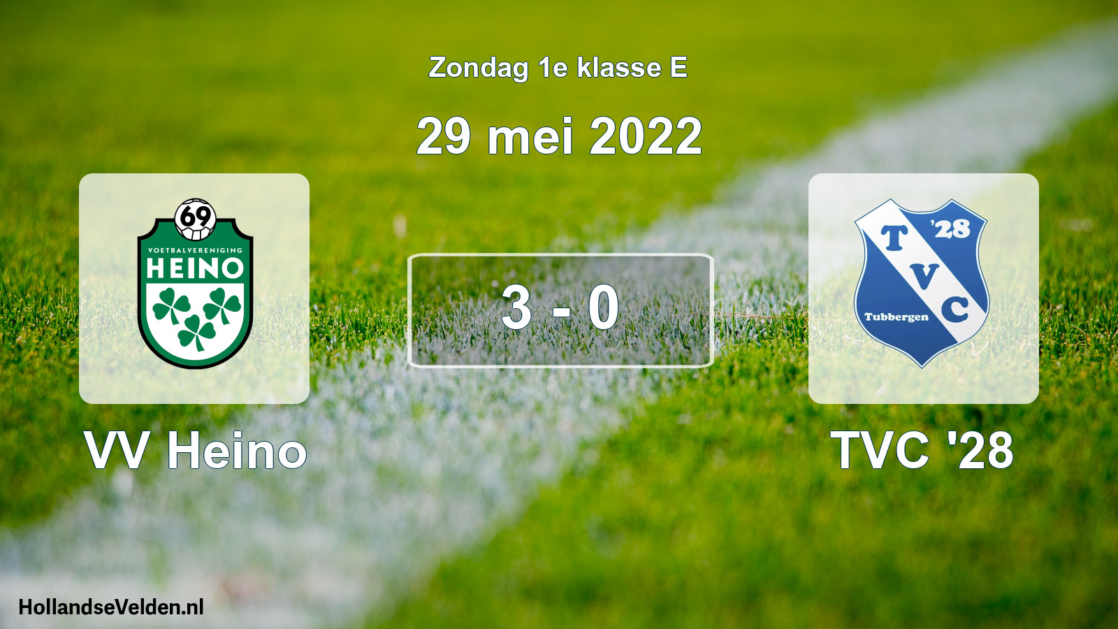 Total number of matches played: VV Heino - TVC '28 3 - 0 (29 May 2022)