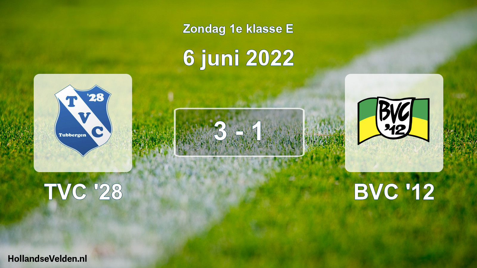 Total number of matches played: TVC '28 - BVC '12 3 - 1 (6 June 2022)