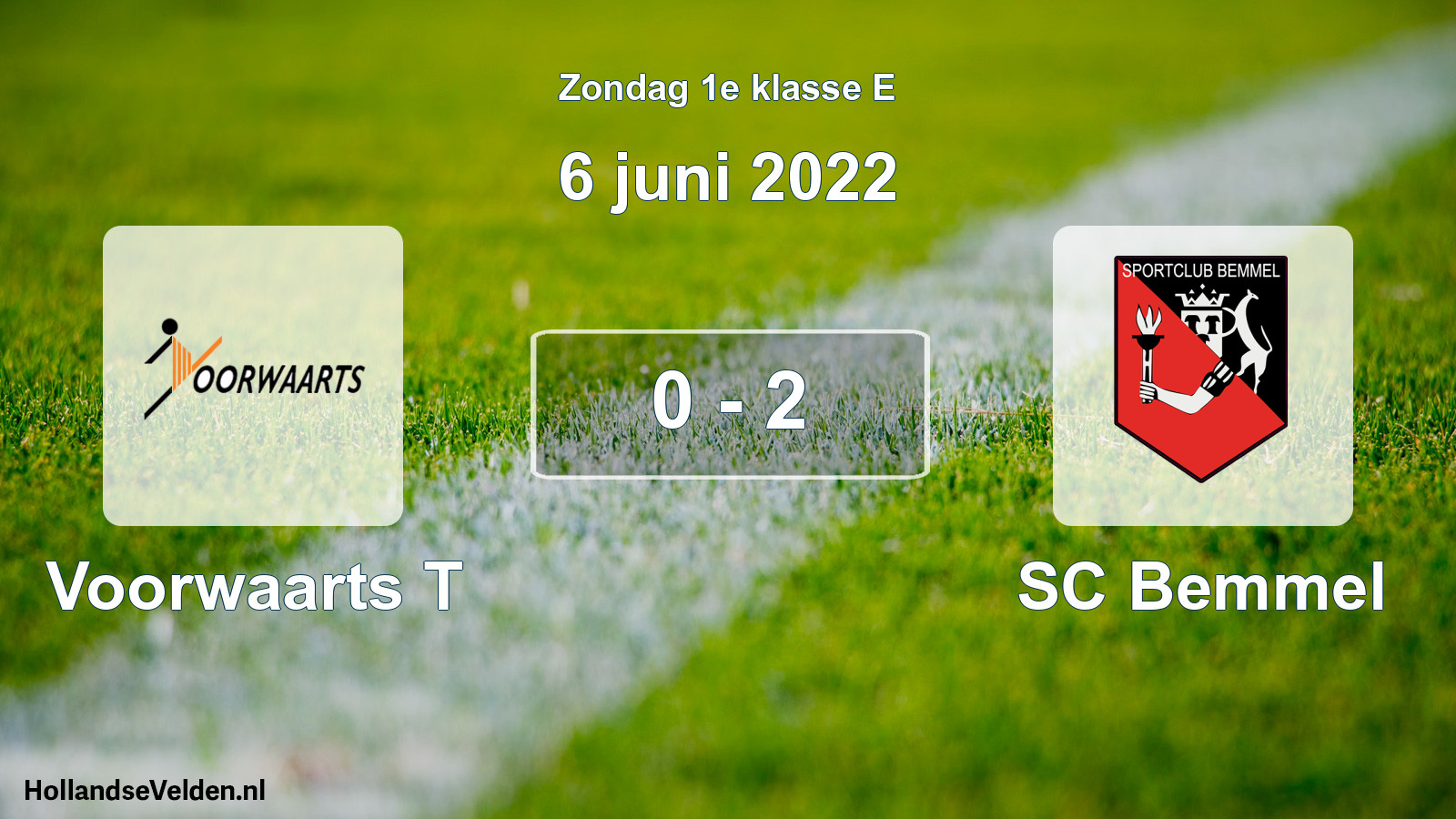 Total number of matches played: Voorwaarts T - SC Bemmel 0 - 2 (6 June 2022)