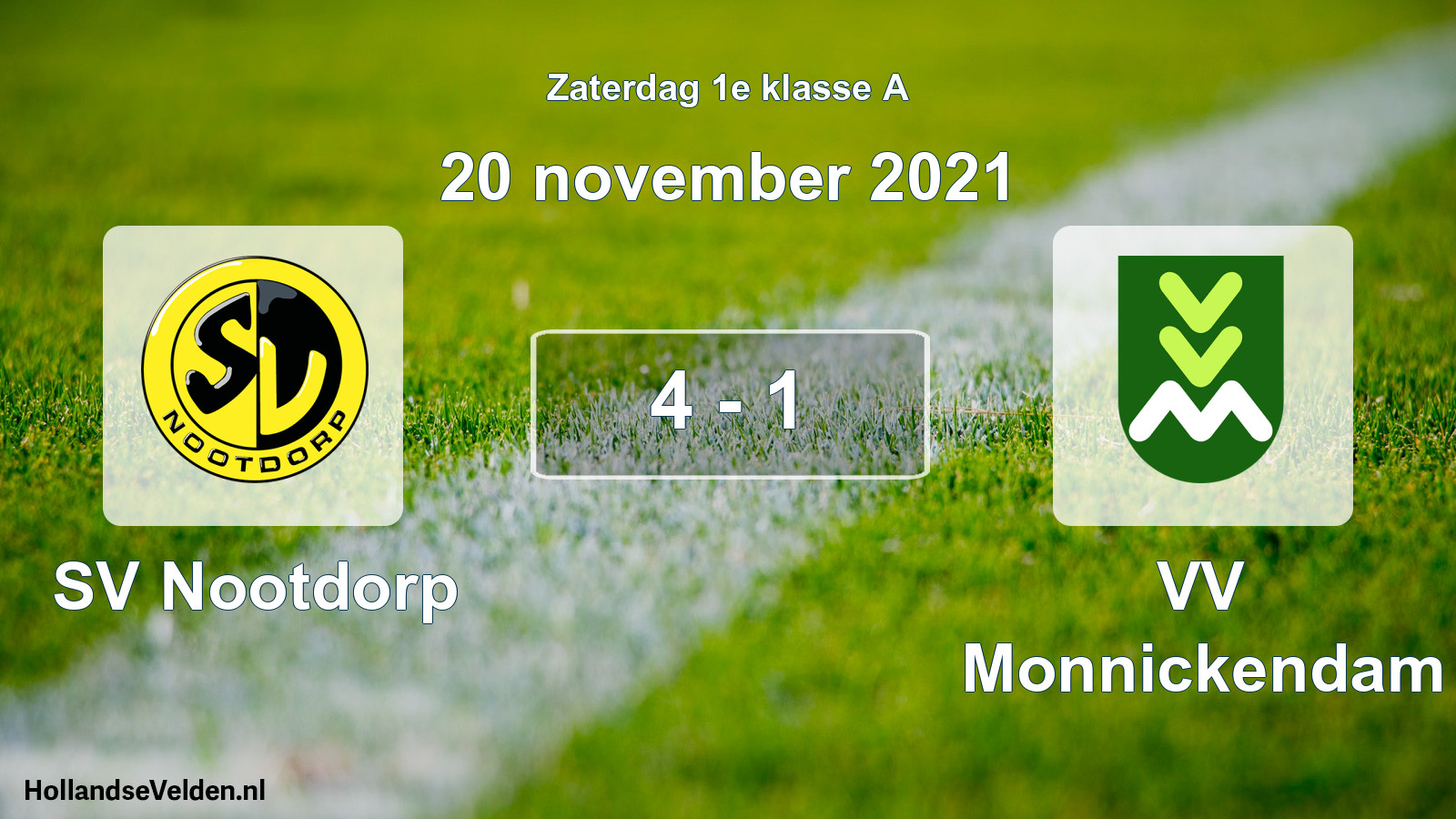 Total number of matches played: SV Nootdorp - VV Monnickendam 4 - 1 (20 November 2021)