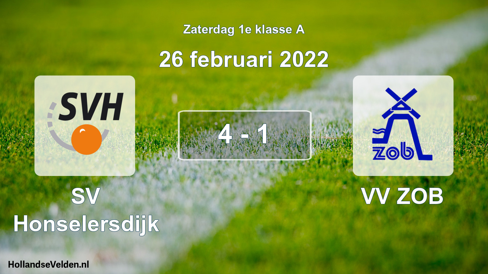 Total number of matches played: SV Honselersdijk - VV ZOB 4 - 1 (26 February 2022)