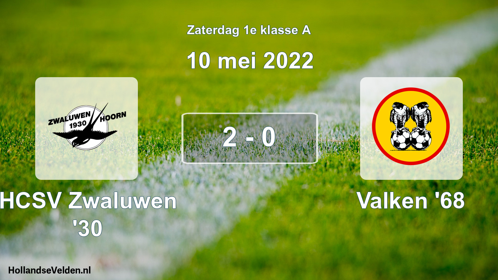 Total number of matches played: Zwaluwen '30 - Valken '68 2 - 0 (10 May 2022)