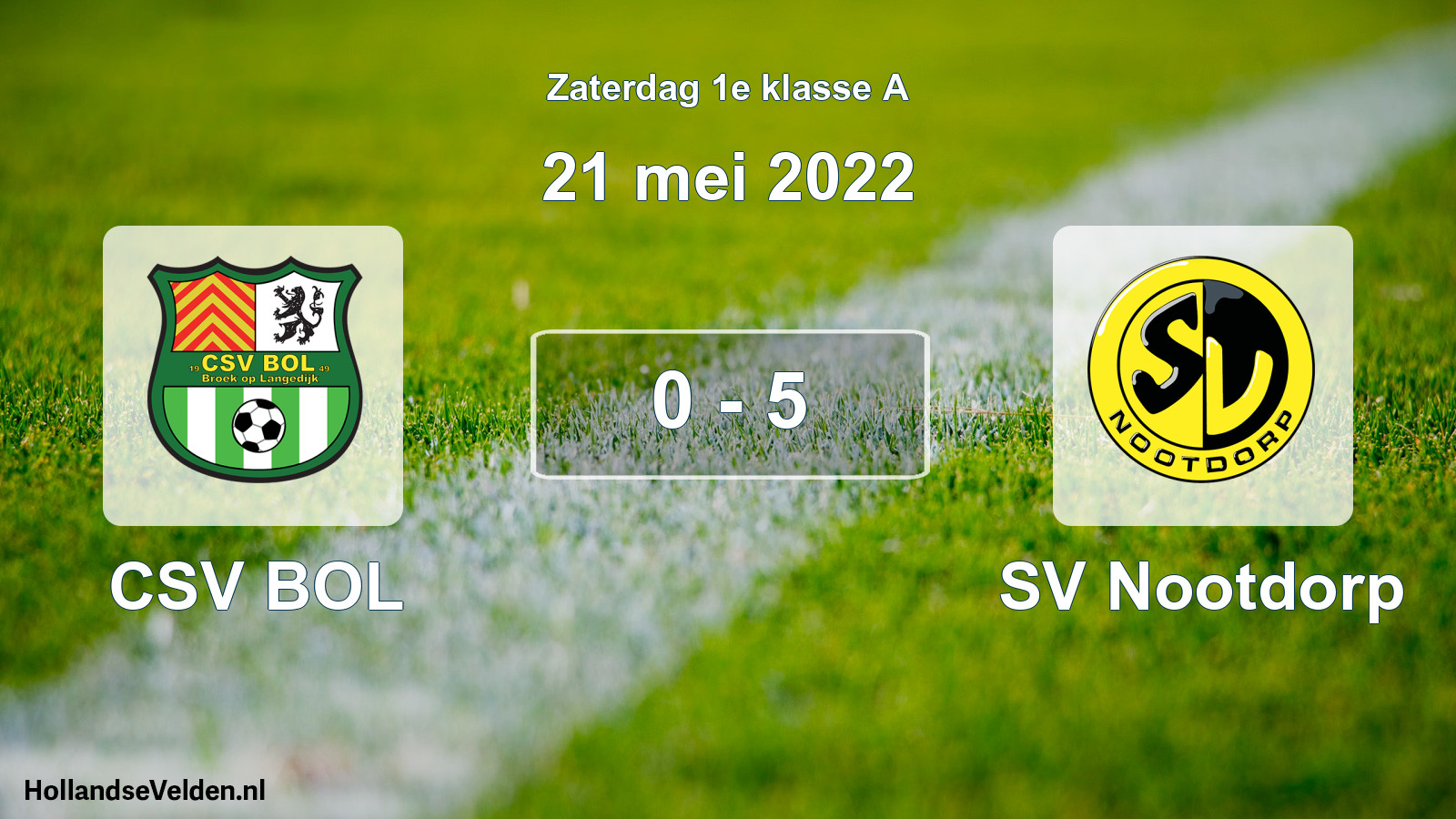 Total number of matches played: CSV BOL - SV Nootdorp 0 - 5 (21 May 2022)