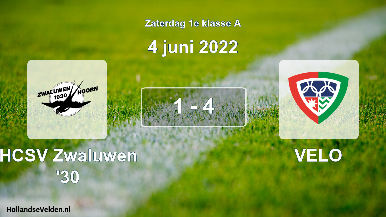 Total number of matches played: Zwaluwen '30 - VELO 1 - 4 (4 June 2022)