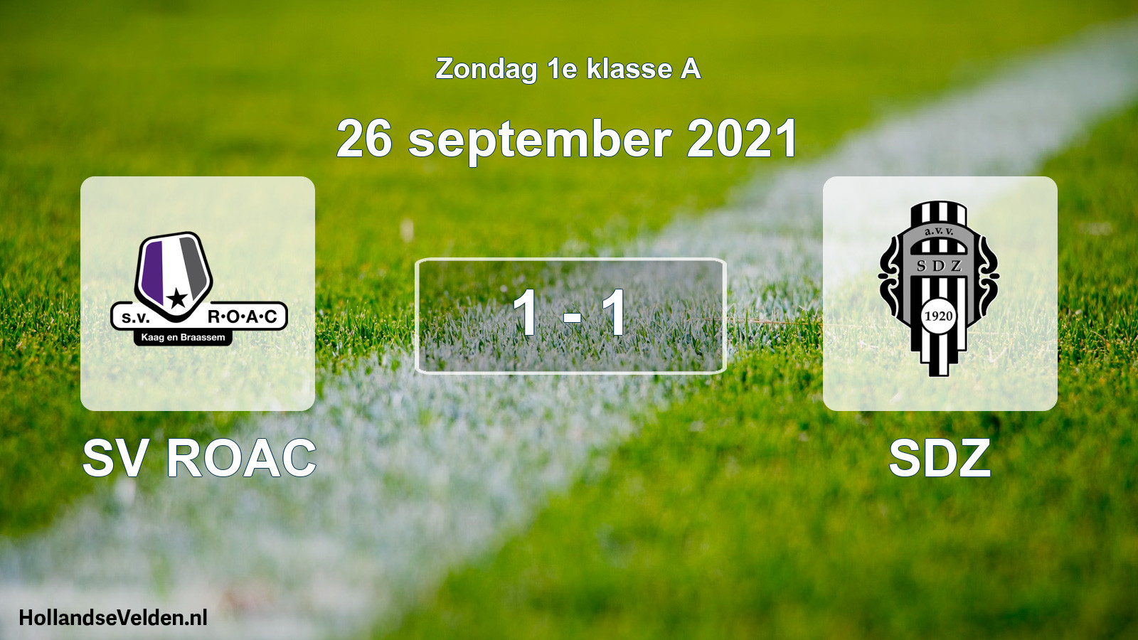 Total number of matches played: SV ROAC - SDZ 1 - 1 (26 September 2021)