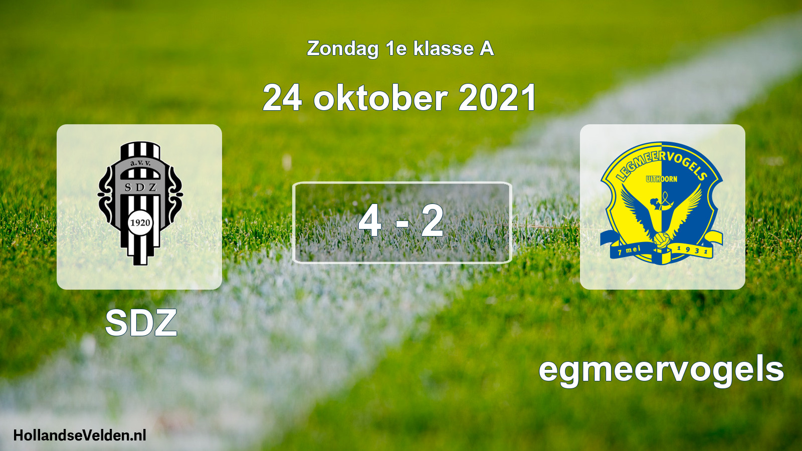 Total number of matches played: SDZ - Legmeervogels 4 - 2 (24 October 2021)