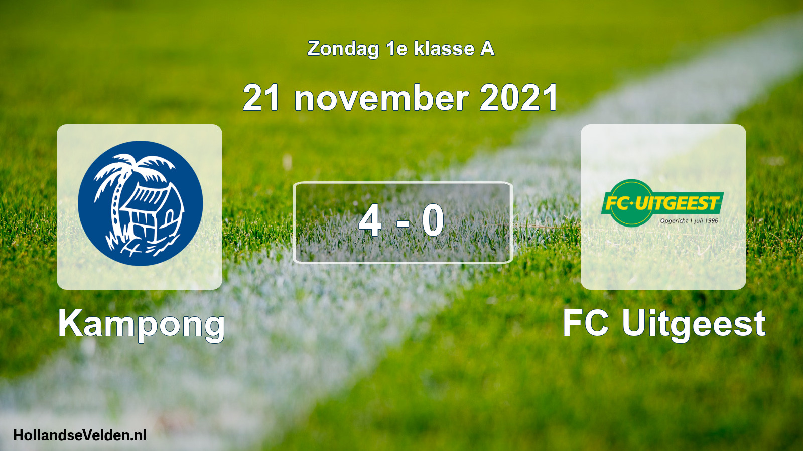 Total number of matches played: Kampong - FC Uitgeest 4 - 0 (21 November 2021)