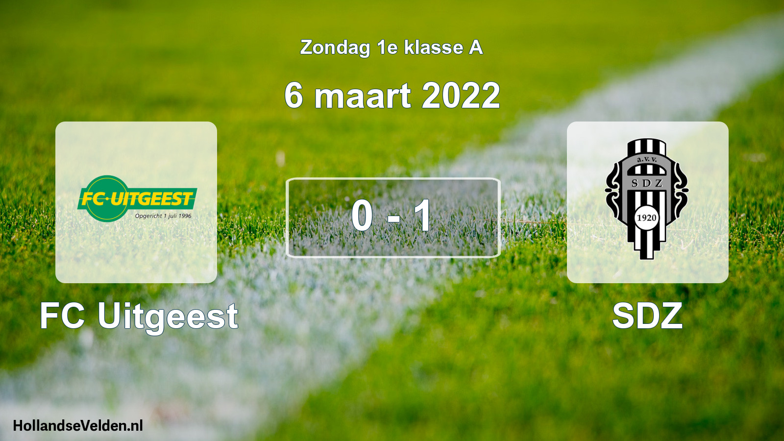 Total number of matches played: FC Uitgeest - SDZ 0 - 1 (6 March 2022)