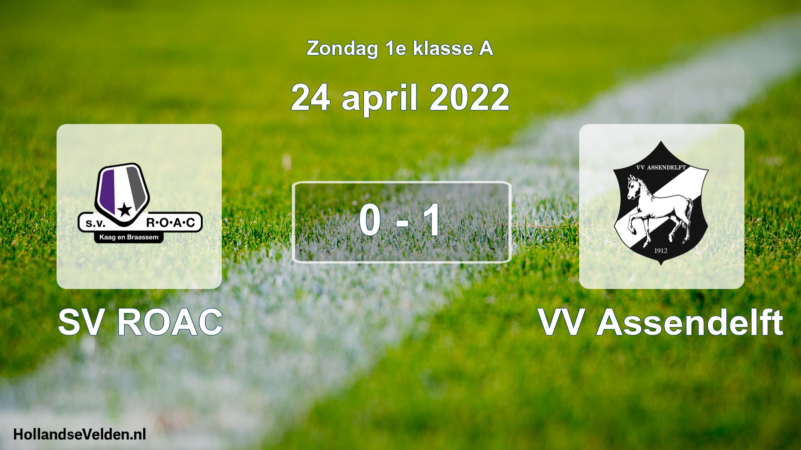 Total number of matches played: SV ROAC - VV Assendelft 0 - 1 (24 April 2022)