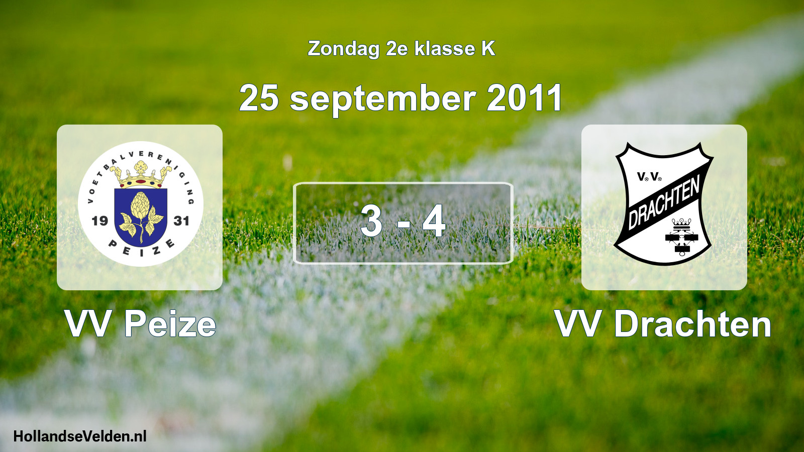 Total number of matches played: VV Peize - VV Drachten 3 - 4 (25 September 2011)