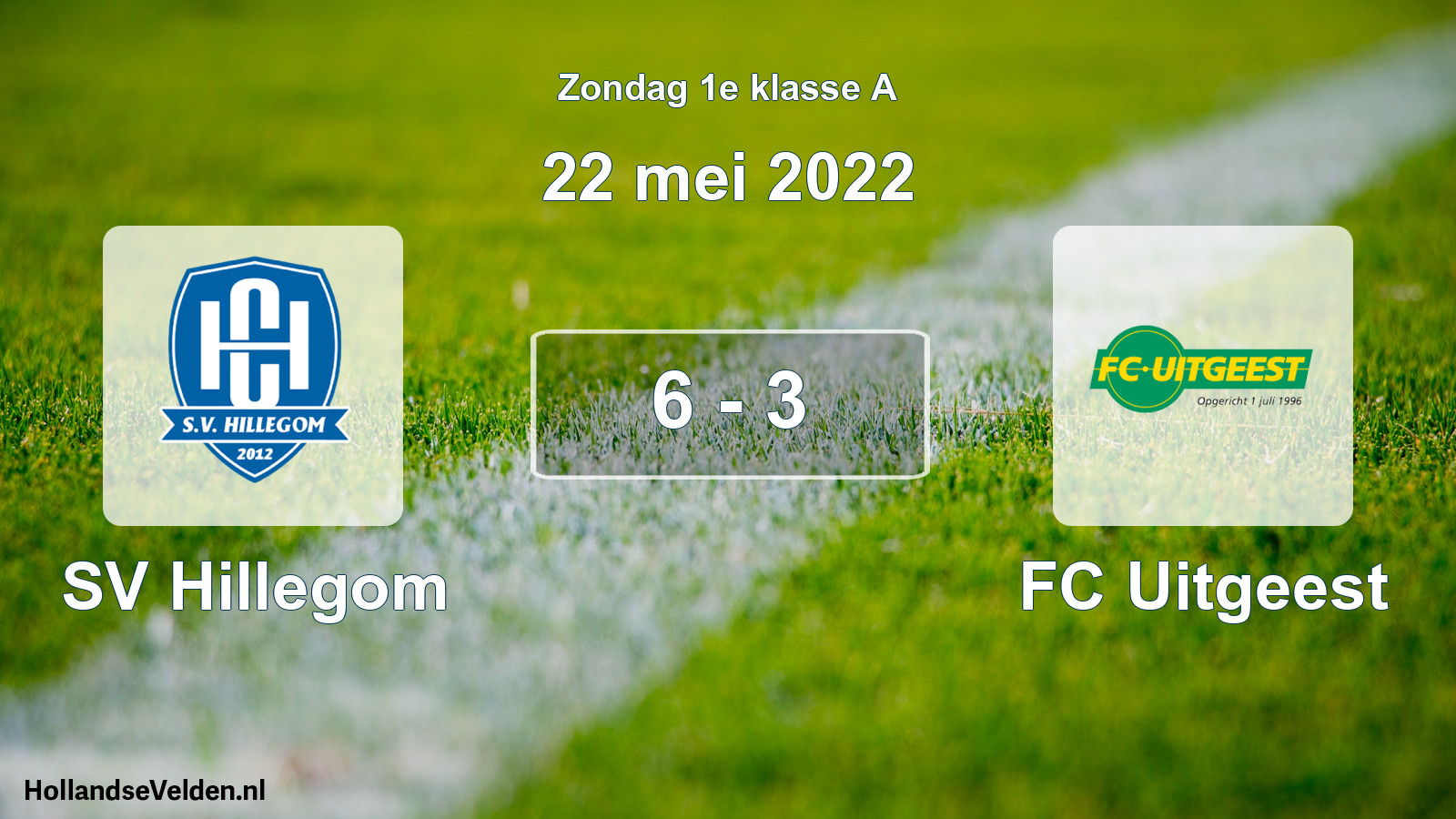 Total number of matches played: SV Hillegom - FC Uitgeest 6 - 3 (22 May 2022)