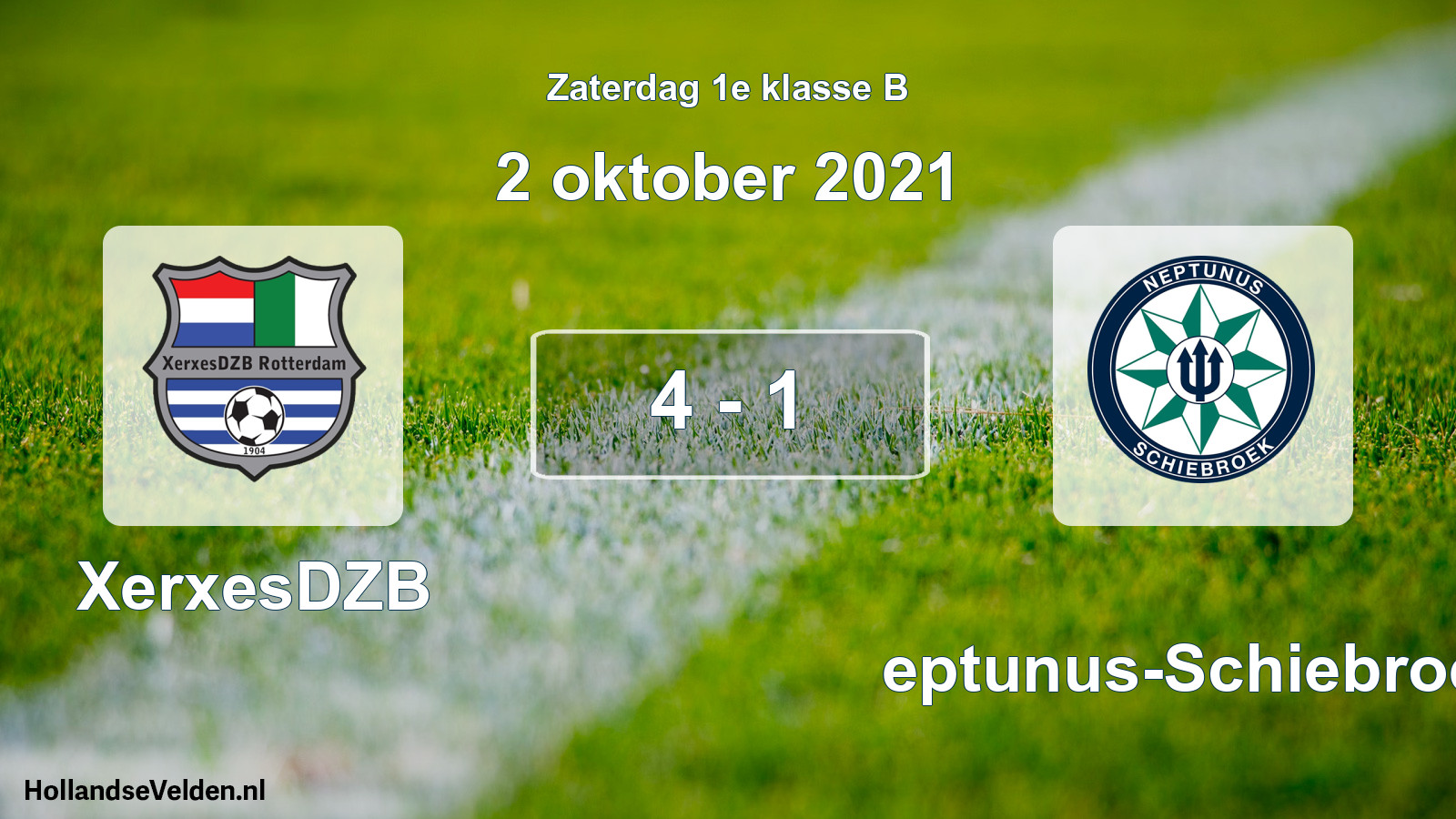 Total number of matches played: XerxesDZB - Neptunus-Schiebroek 4 - 1 (2 October 2021)