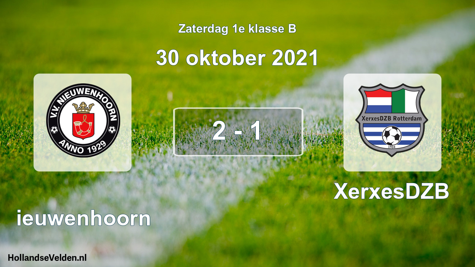 Total number of matches played: Nieuwenhoorn - XerxesDZB 2 - 1 (30 October 2021)