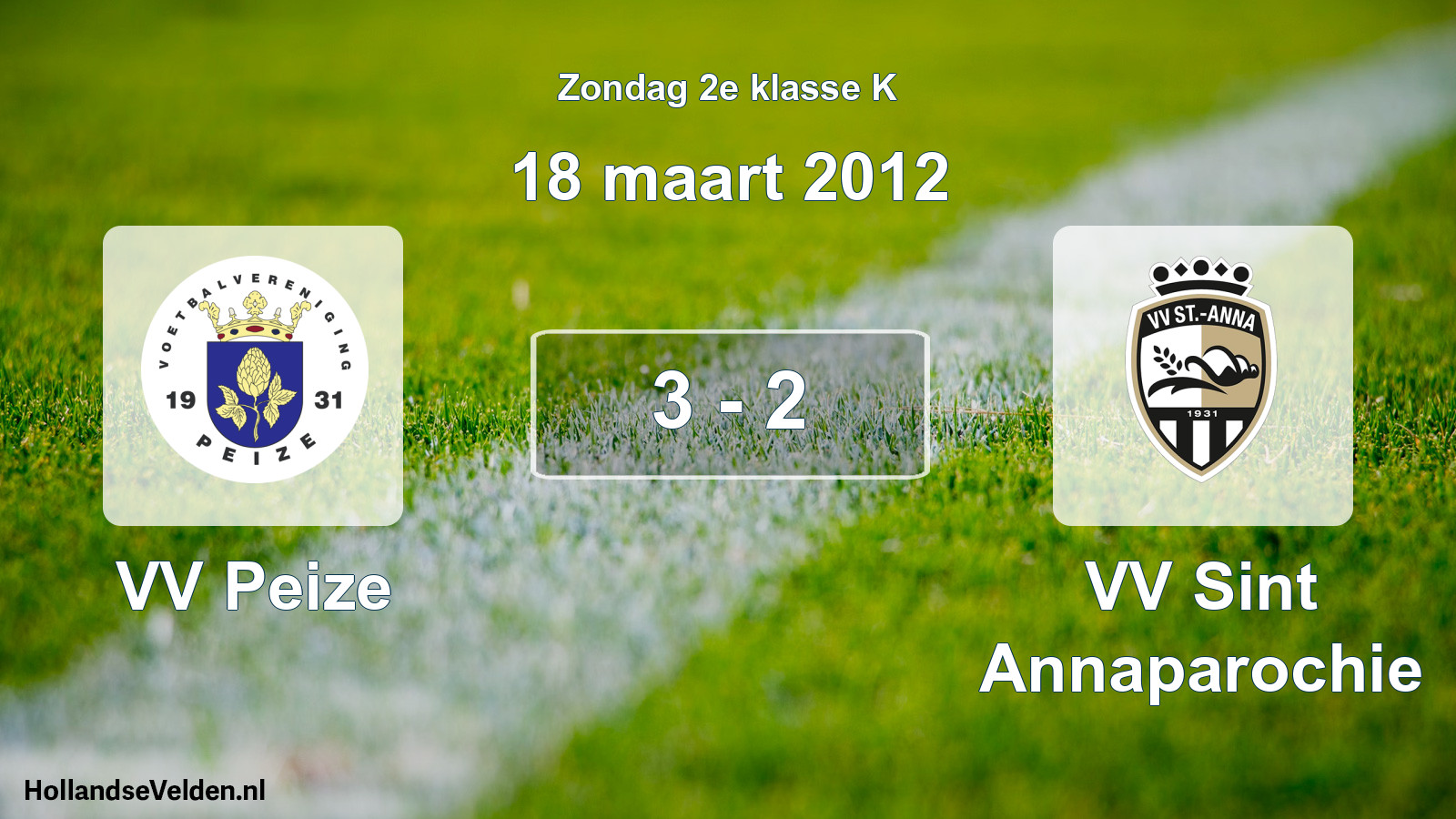 Total number of matches played: VV Peize - VV Sint Annaparochie 3 - 2 (18 March 2012)