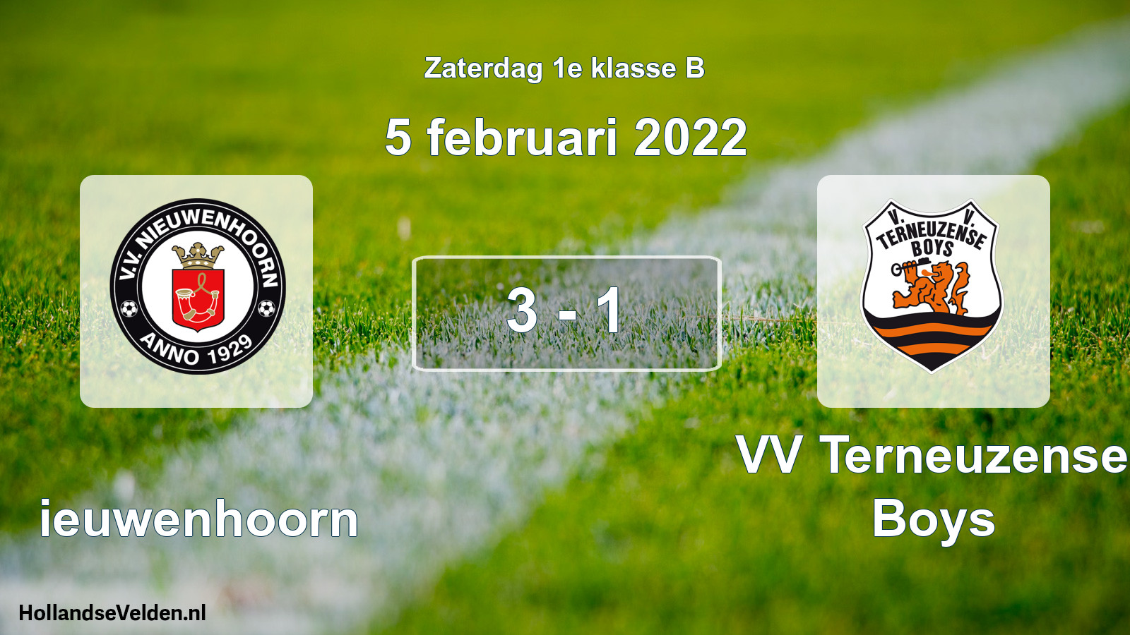 Total number of matches played: Nieuwenhoorn - VV Terneuzense Boys 3 - 1 (5 February 2022)