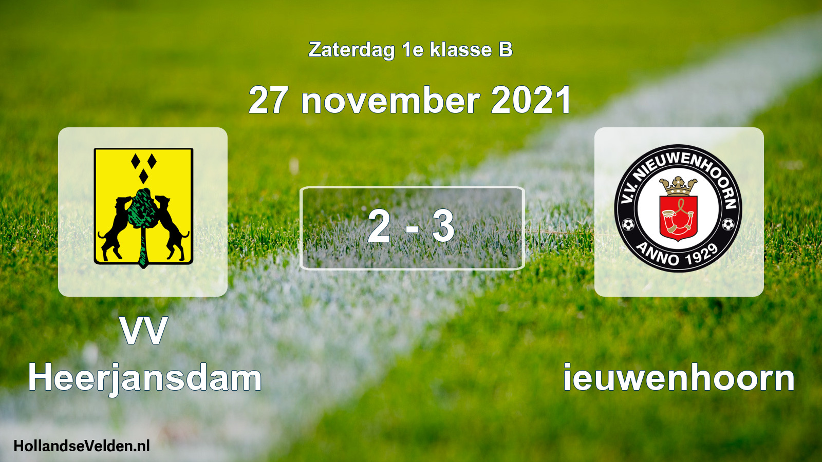 Total number of matches played: VV Heerjansdam - Nieuwenhoorn 2 - 3 (27 November 2021)
