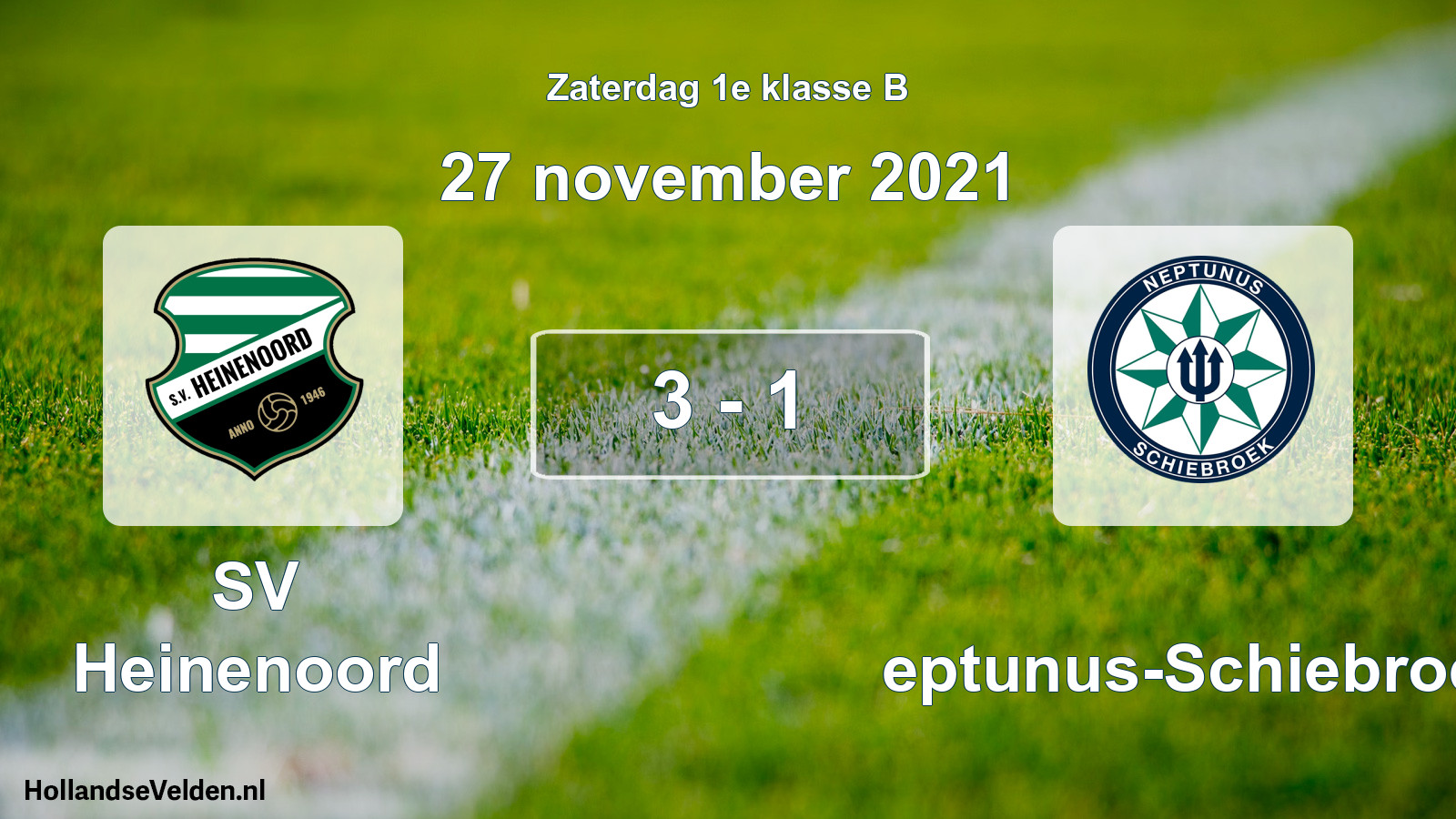 Total number of matches played: SV Heinenoord - Neptunus-Schiebroek 3 - 1 (27 November 2021)