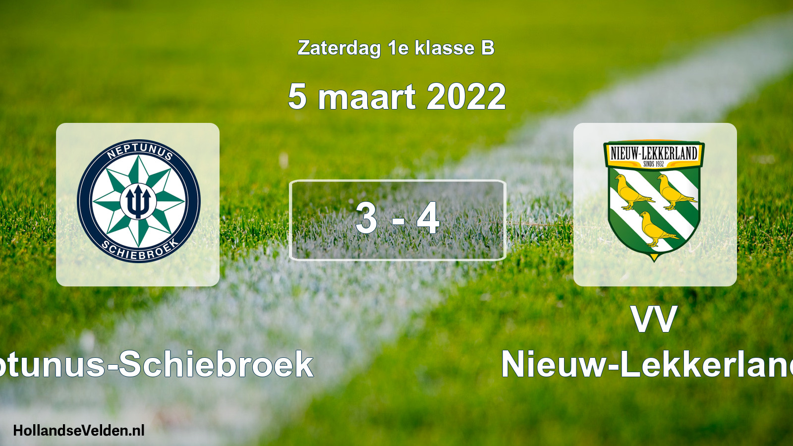 Total number of matches played: Neptunus-Schiebroek - VV Nieuw-Lekkerland 3 - 4 (5 March 2022)